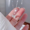 Fangxing S925 sterling silver butterfly Necklace, a new and niche design pendant with a light luxury and high-end feel for autumn and winter, a best-selling collarbone chain Specification image